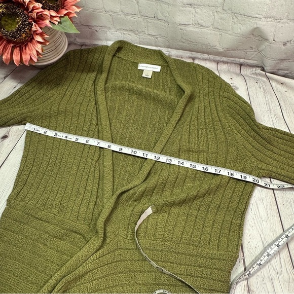 Christopher & Banks soft Ribbed Open Front Cardigan sweater sz L asymmetric - Picture 6 of 8